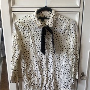 Forever 21 Polka Dot Blouse - Black and White
